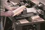 Power feeder running stile stock (sticking operation)